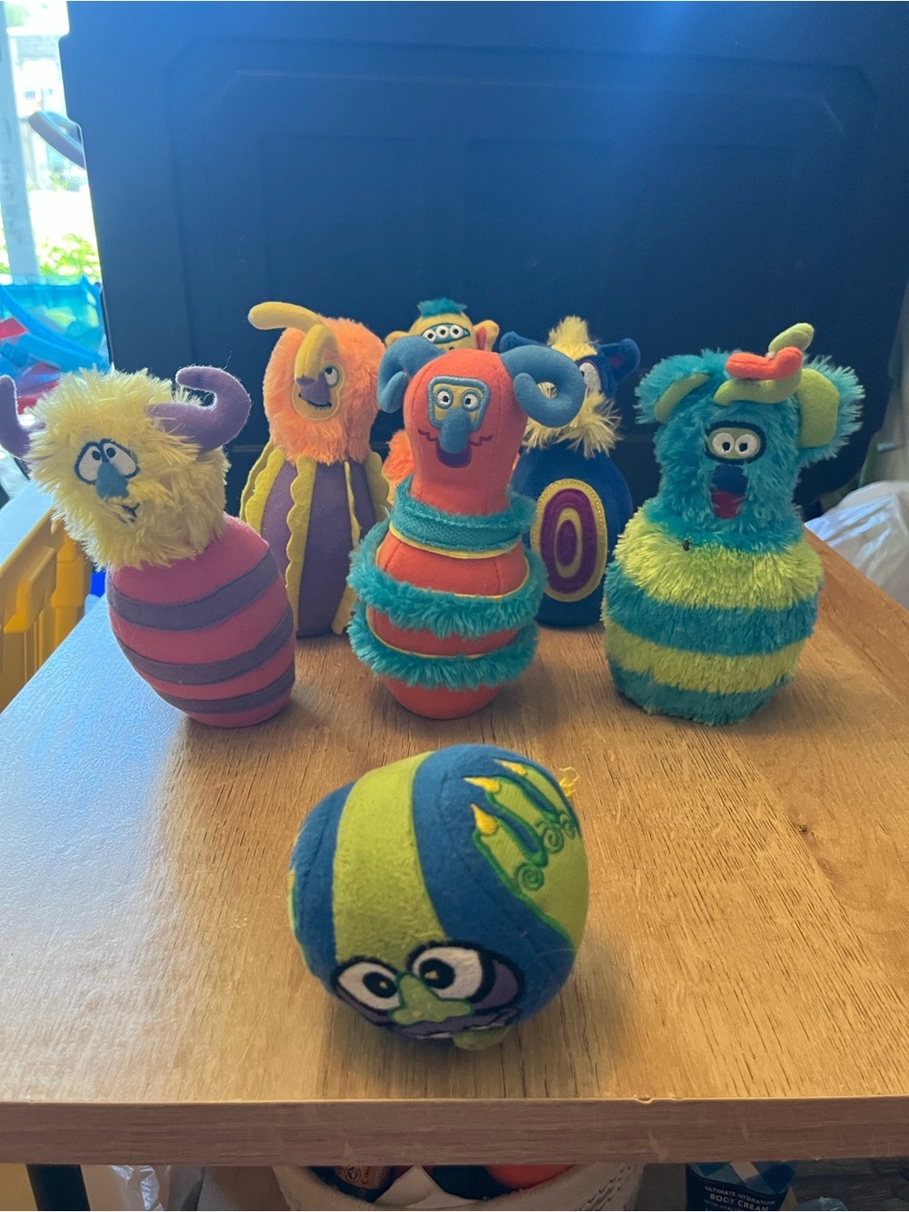 Melissa & Doug Plush Monster Bowling Set in Blue, Green, Orange, Yellow & Purple